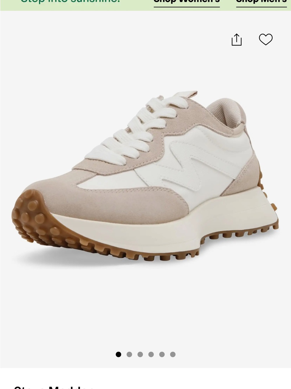 Steve Madden Women's Cream and Tan Platform Sneaker